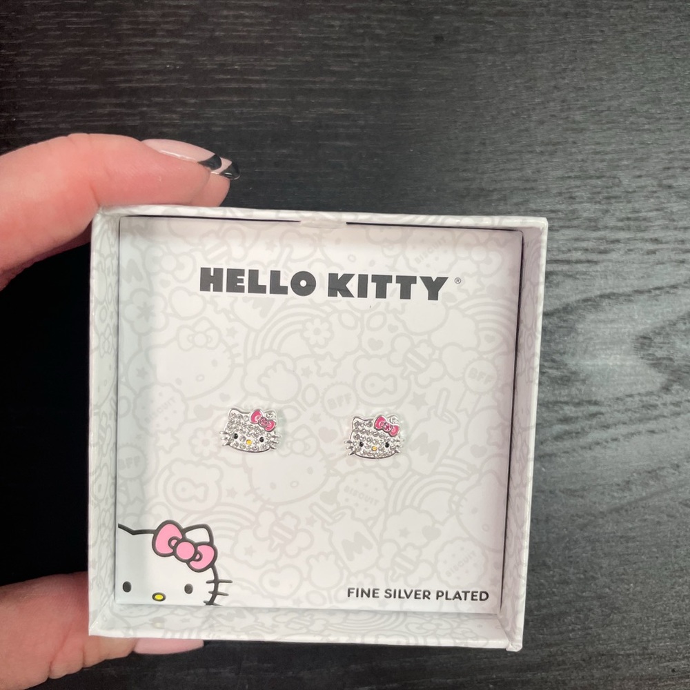 Hello Kitty Silver Plated Stud Earrings